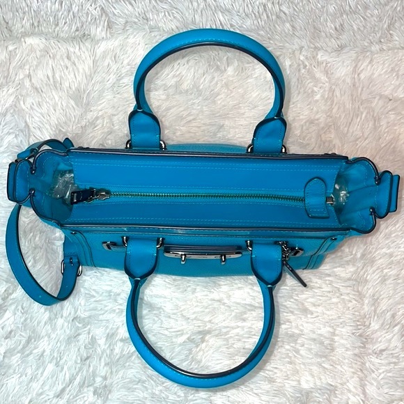 Coach Swagger 27 Turquoise Satchel Crossbody Purse Shoulder Bag & Wallet Set - Picture 7 of 17